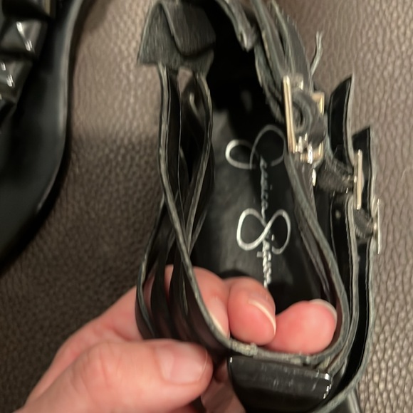 Jessica Simpson Demeter Black Leather Thong Sandal - Size 7 - Picture 2 of 7